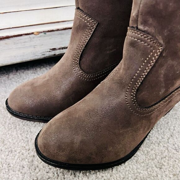 Rocket Dog Gray Soundoff Vintage Worn Vegan Leather Pull on Western Boots - 6.5 - Picture 2 of 8